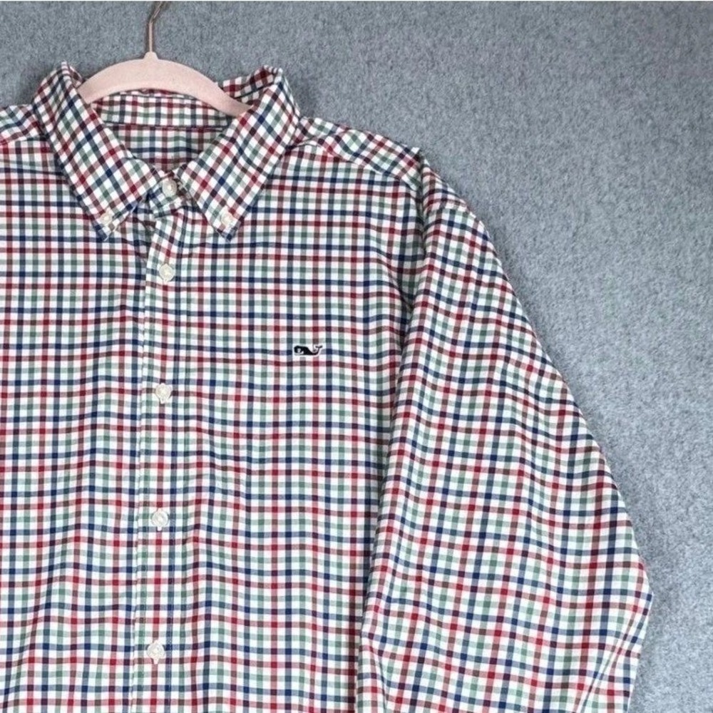 Vineyard Vines Performance Shirt Men XL Check Red Green Blue Classic Whale